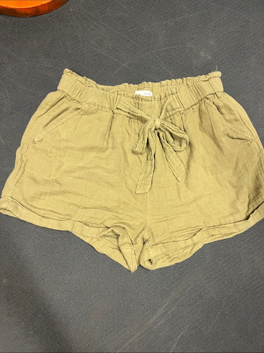 SO Women's Olive Drawstring High-Waist Casual Shorts